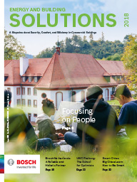 Cover of SOLUTIONS Magazine issue 2018 from Bosch Energy and Building Solutions | Bosch Sicherheitssysteme GmbH, Robert Bosch Security Solutions Pte Ltd, Bosch Limited and Climatec